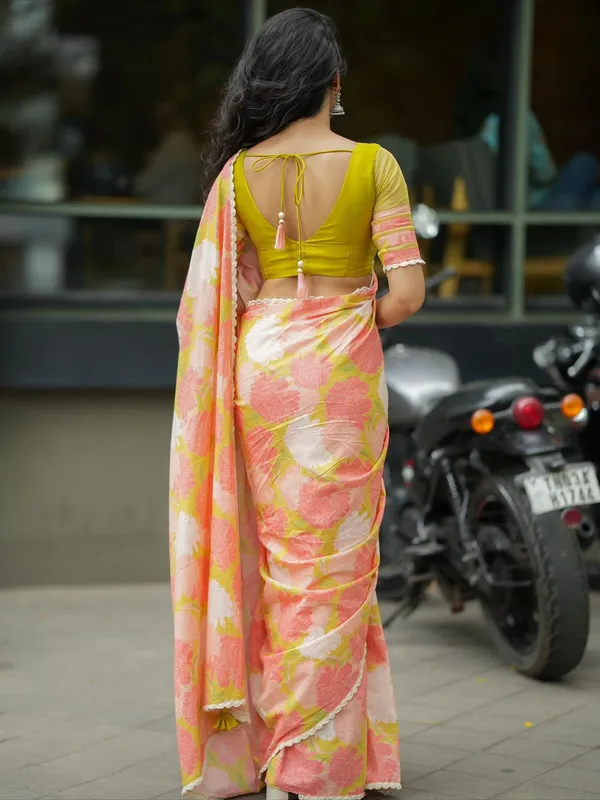 Multicolor_Floral_Print_Designer_Saree