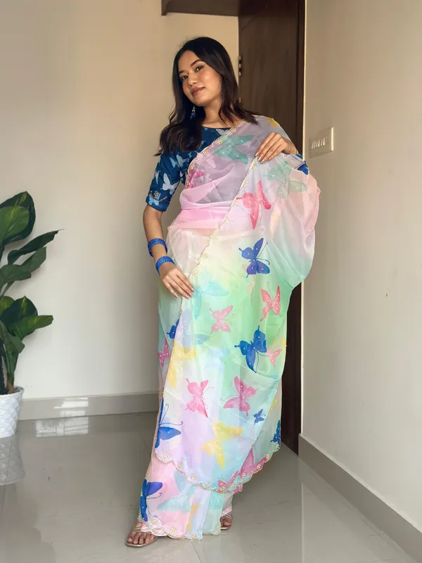 White_Butterfly_Handwork_Saree