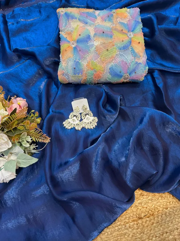 Royal_Blue_Space_Silk_Designer_Saree