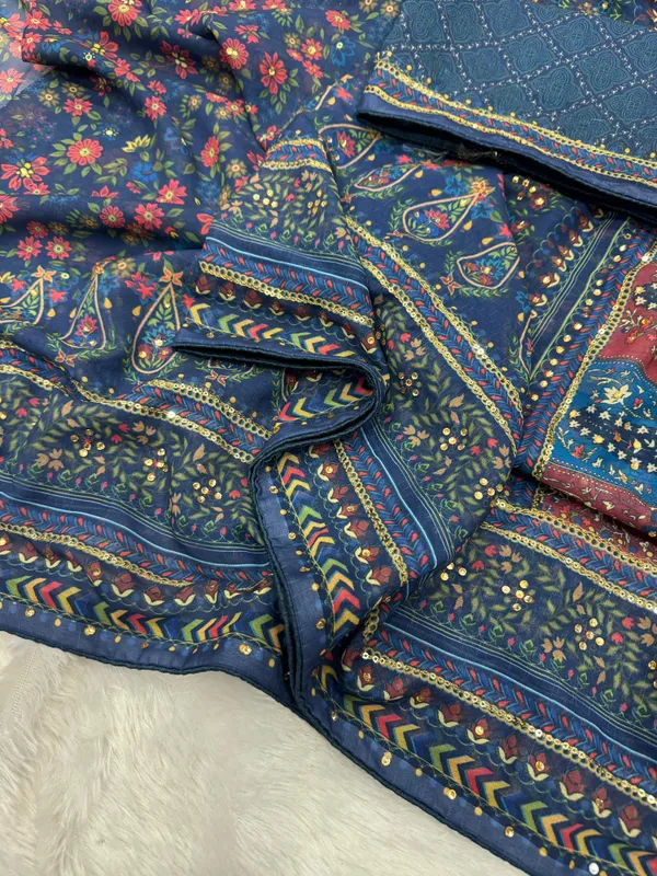 Navy_Ajarakh_Print_Embroidered_Saree