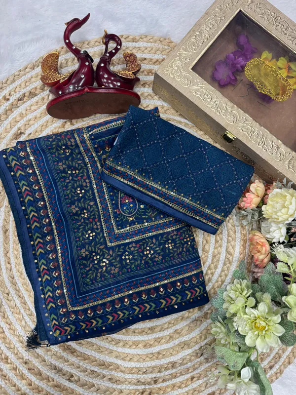 Navy_Ajarakh_Print_Embroidered_Saree