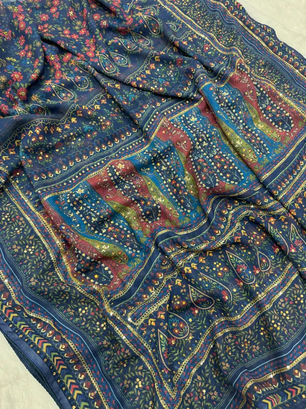 Navy_Ajarakh_Print_Embroidered_Saree