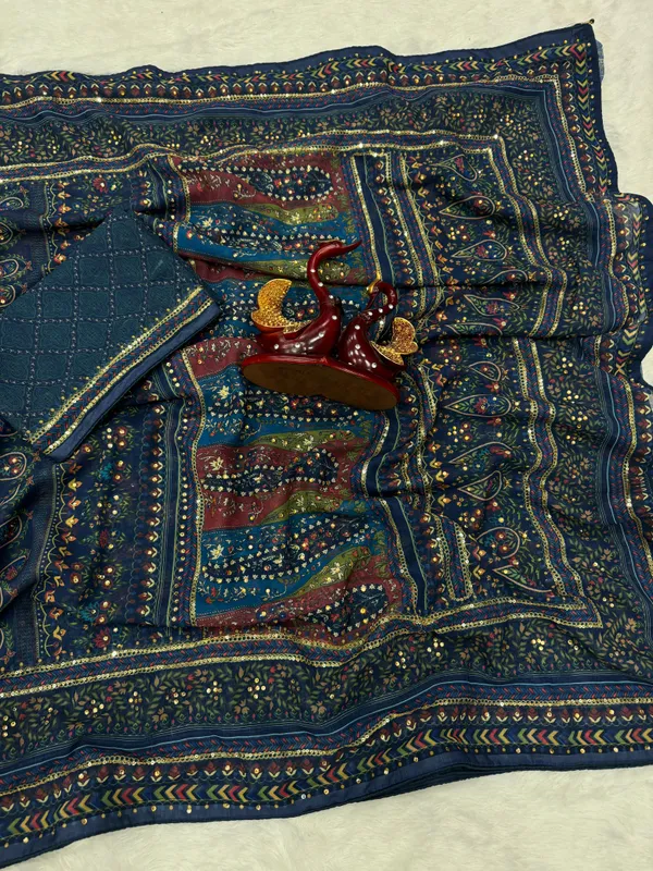 Navy_Ajarakh_Print_Embroidered_Saree