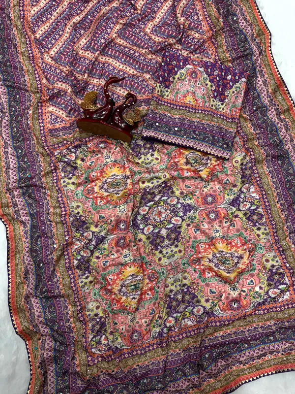 Purple_Ajarakh_Print_Mirror_Embroidered_Saree