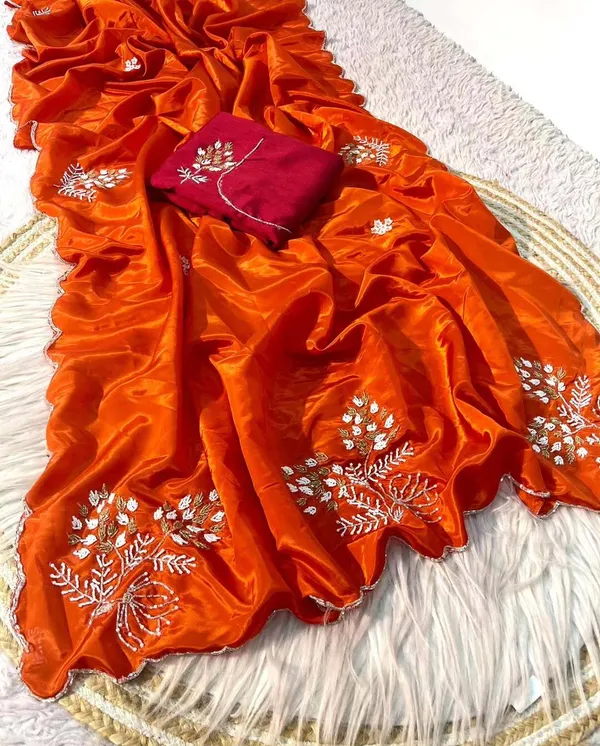 Rusty_Orange_Satin_Silk_Handwork_Saree