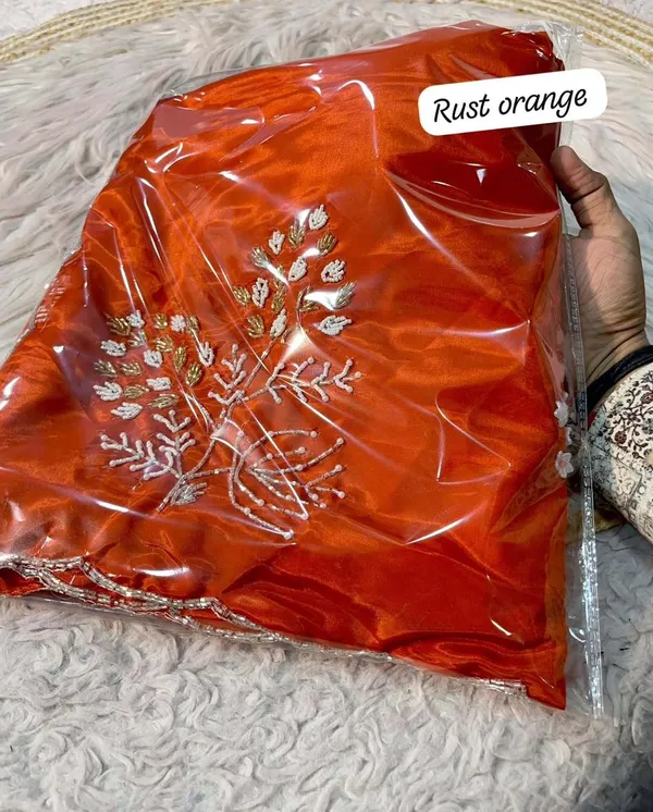 Rusty_Orange_Satin_Silk_Handwork_Saree