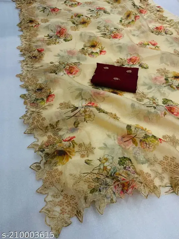 Light_Yellow_Embroidered_Bollywood_Organza_Saree