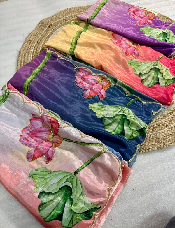 Multicolor_Lotus_Motif_Hand-Embroidered_Saree