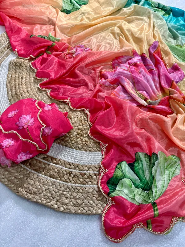 Multicolor_Lotus_Motif_Hand-Embroidered_Saree