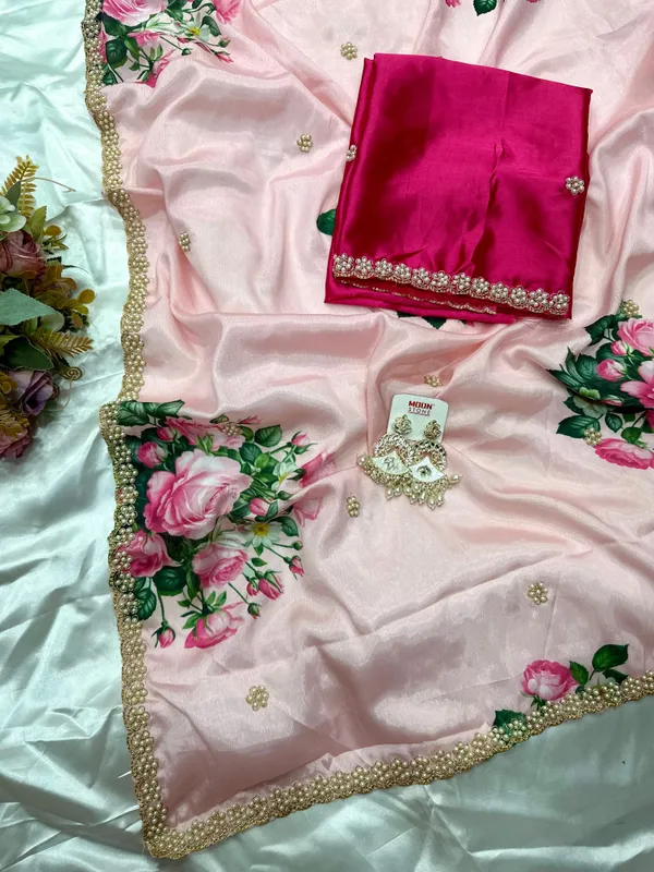 Light_Pink_Floral_Print_Embroidered_Saree