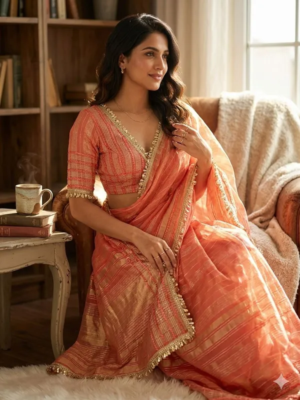 Orange_Tissue_Silk_Embroidered_Saree
