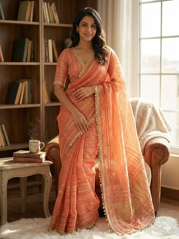 Orange_Tissue_Silk_Embroidered_Saree