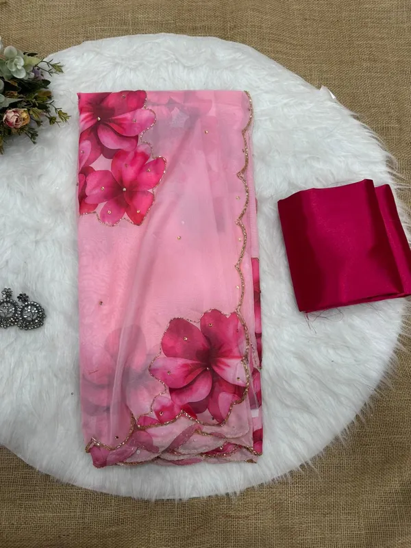 Pink_Floral_Print_Hand-Embroidered_Saree