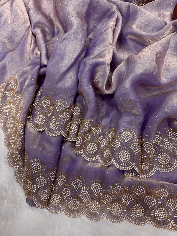Lavender_Shaded_Space_Silk_Handwork_Designer_Saree