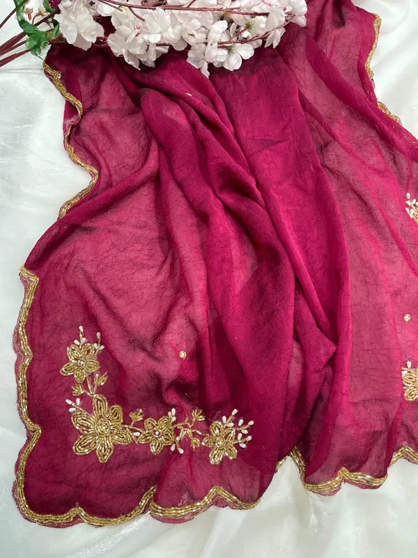 Wine_Chocolate_Silk_Handwork_Saree