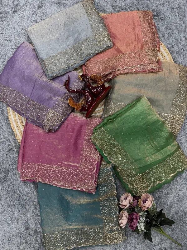Blue_Soft_Silk_Handwork_Designer_Saree