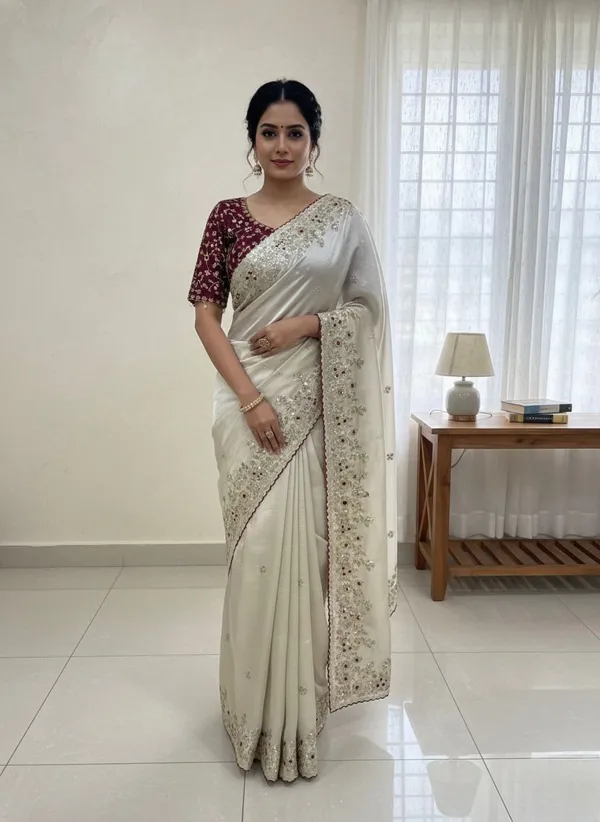 Cream_Space_Silk_Embroidered_Saree