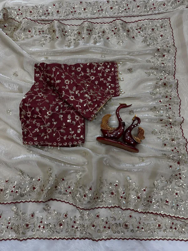 Cream_Space_Silk_Embroidered_Saree