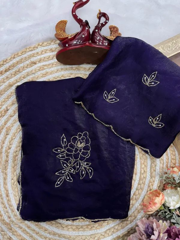 Purple_Shaded_Satin_Silk_Handwork_Saree