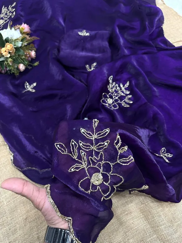 Purple_Shaded_Satin_Silk_Handwork_Saree