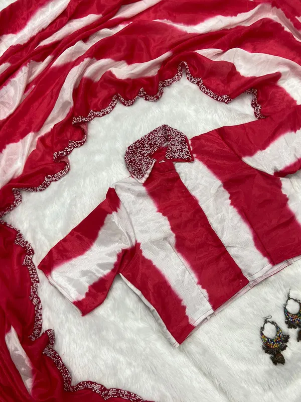 Cherry_Red_Shaded_Soft_Chinon_Embroidered_Saree