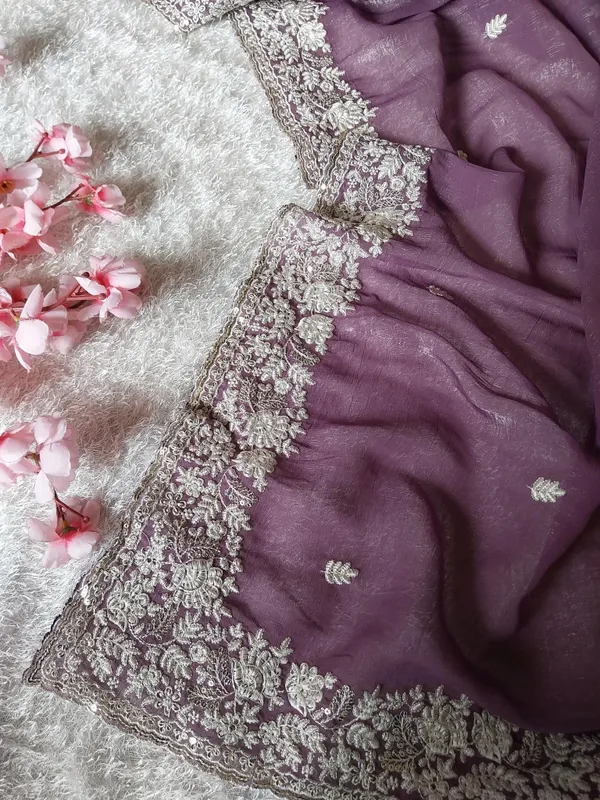 Purple_Crunchy_Chiffon_Silk_Designer_Saree