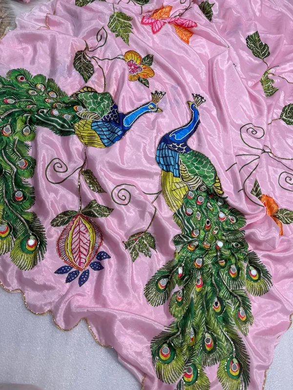 Pink_Peacock_Hand-Embroidered_Saree