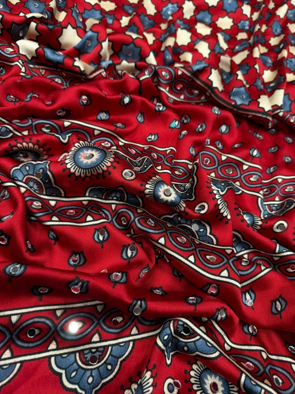 Red_Ajarakh_Print_Mirror_Embroidered_Saree