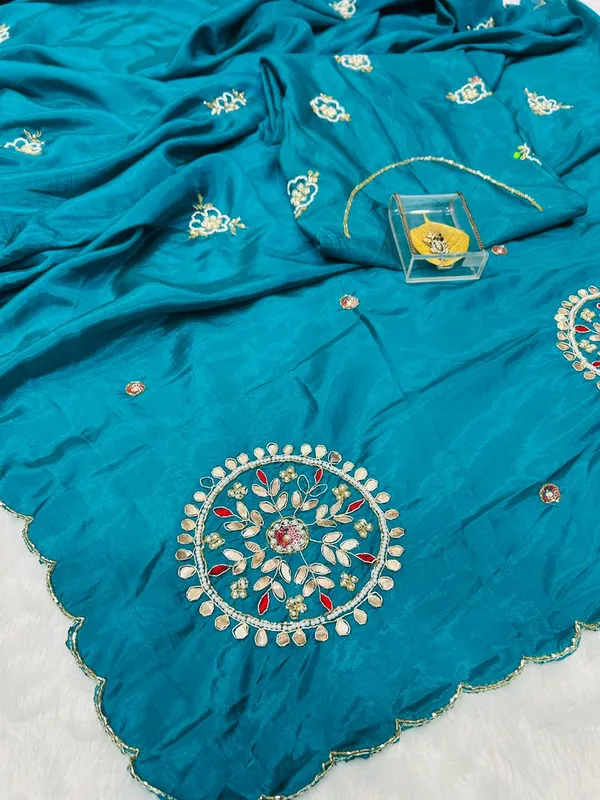 Morpitch_Satin_Silk_Handwork_Saree