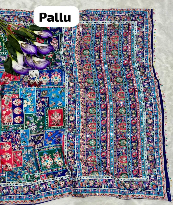 Blue_Ajarakh_Print_Mirror_Work_Saree