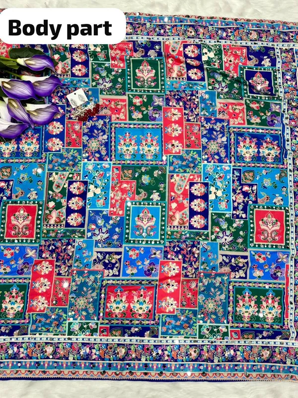 Blue_Ajarakh_Print_Mirror_Work_Saree