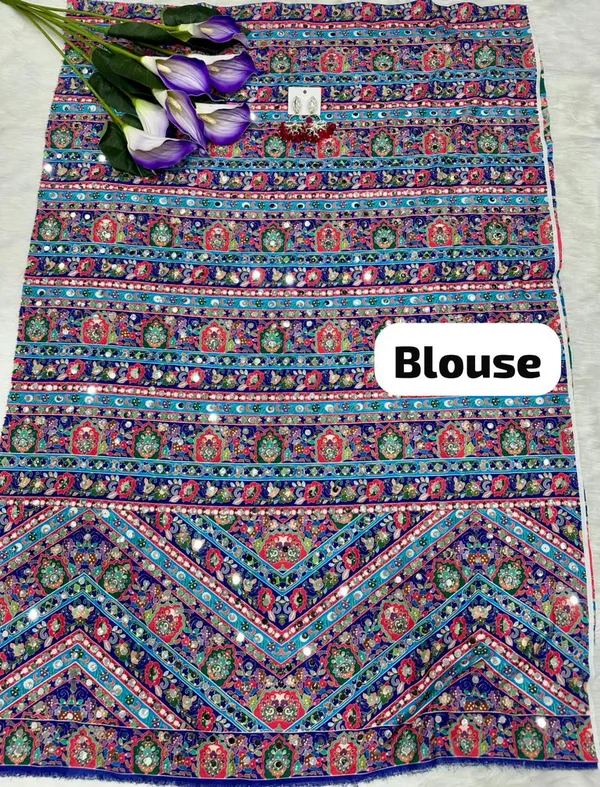 Blue_Ajarakh_Print_Mirror_Work_Saree