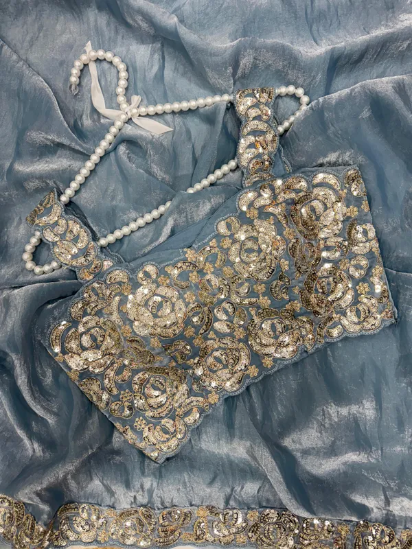 Blue_Space_Silk_With_Embroidered_Waist-Belt_Saree