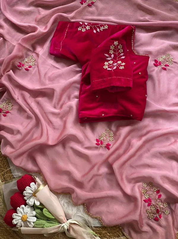 Pink_Shaded_Katdana_and_Beads_Hand-Embroidered_Saree