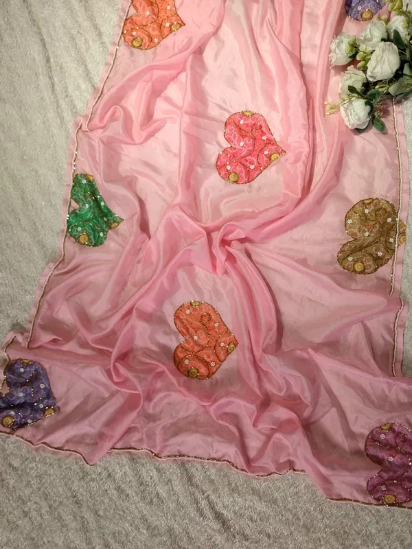 Pink_Heart_Print_Hand-Embroidered_Saree