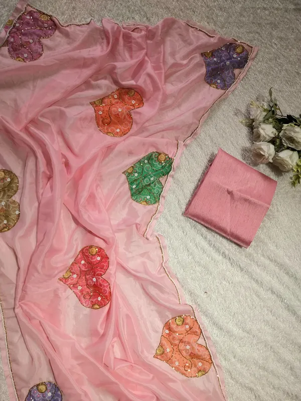 Pink_Heart_Print_Hand-Embroidered_Saree
