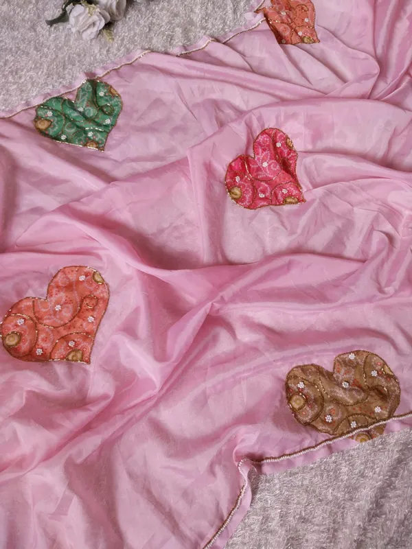 Pink_Heart_Print_Hand-Embroidered_Saree