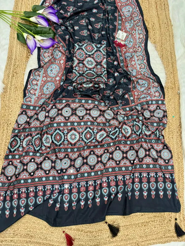 Black_Ajarakh_Print_Mirror_Embroidered_Saree