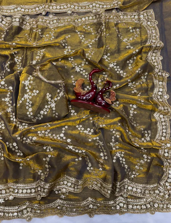 Gold_Space_Silk_With_Lehriya_Embroidered_Saree