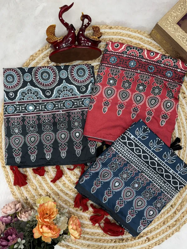 Black_Ajarakh_Print_Mirror_Embroidered_Saree