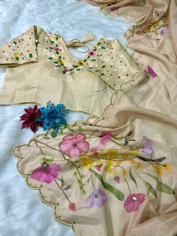 Beige_Floral_Hand-Embroidered_Saree