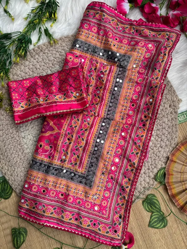 Rani_Ajarakh_Print_Mirror_Embroidered_Saree