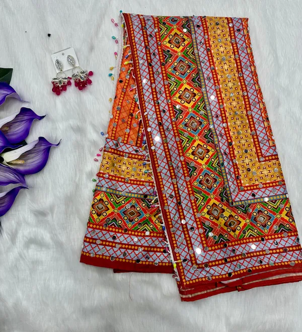 Yellow_Ajarakh_Print_Mirror_Work_Saree