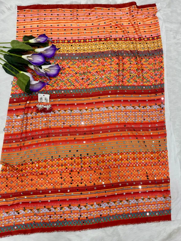 Yellow_Ajarakh_Print_Mirror_Work_Saree