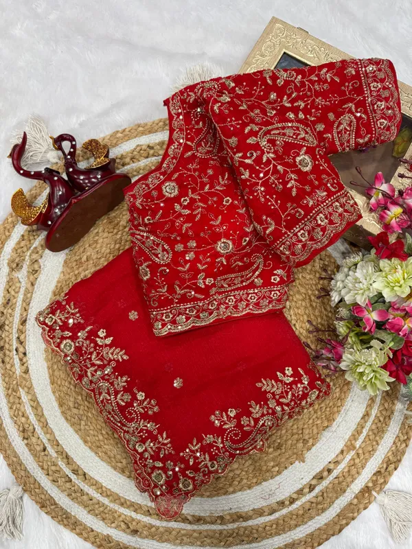 Red_Space_Silk_With_Embroidered_Saree