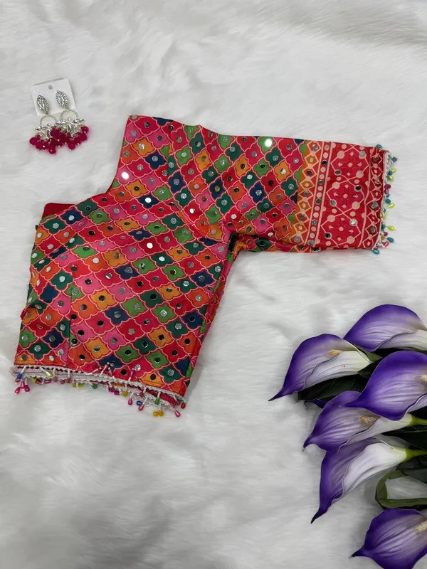 Orange_Ajarakh_Print_Mirror_Work_Saree