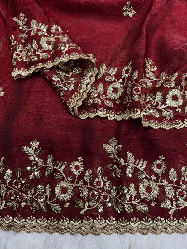 Wine_Satin_Chiffon_Silk_Designer_Saree