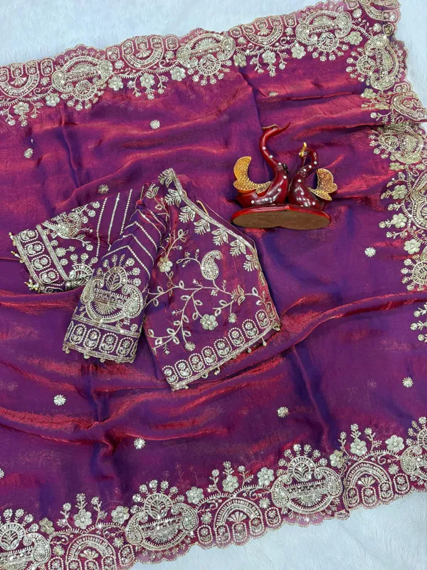 Wine_Space_Silk_Embroidered_Saree