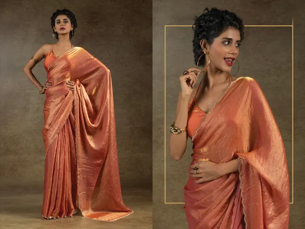 Peach_Soft_Silk_Handwork_Designer_Saree