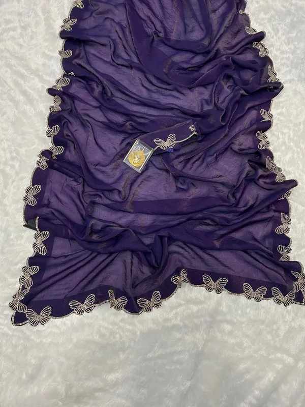 Purple_Space_Silk_Butterfly_Diamond_Work_Designer_Saree